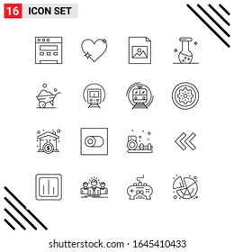 Pixle Perfect Set mit 16 Line Icons. Umriss-Icon-Set für Webite-Designs und mobile Anwendungen-Schnittstelle.