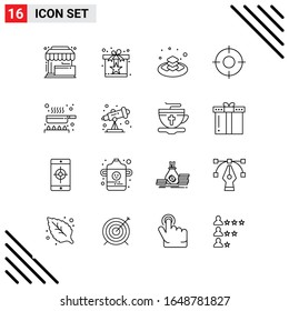 Pixle Perfect Set of 16 Line Icons. Outline Icon Set for Webite Designing and Mobile Applications Interface.