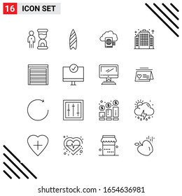 Pixle Perfect Set de 16 Iconos de Línea. Conjunto de iconos de esquema para diseño de sitio web e interfaz de aplicaciones móviles.
