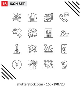 Pixle Perfect Set of 16 Line Icons. Outline Icon Set for Webite Designing and Mobile Applications Interface.