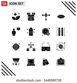 Pixle Perfect Set of 16 Solid Icons. Glyph Icon Set for Webite Designing and Mobile Applications Interface.