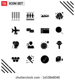 Pixle Perfect Set of 16 Solid Icons. Glyph Icon Set for Webite Designing and Mobile Applications Interface.