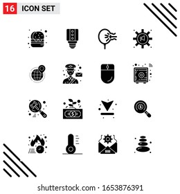 Pixle Perfect Set of 16 Solid Icons. Glyph Icon Set for Webite Designing and Mobile Applications Interface.