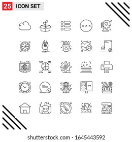 Pixle Perfect Set of 25 Line Icons. Outline Icon Set for Webite Designing and Mobile Applications Interface. 