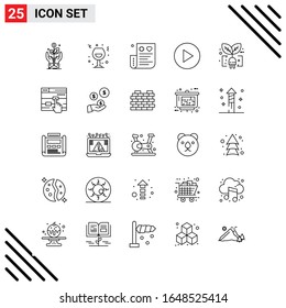 Pixle Perfect Set of 25 Line Icons. Outline Icon Set for Webite Designing and Mobile Applications Interface. 