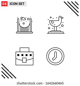Pixle Perfect Set of 4 Line Icons. Outline Icon Set for Webite Designing and Mobile Applications Interface.