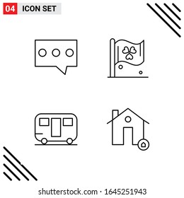 Pixle Perfect Set de 4 Iconos de Línea. Conjunto de iconos de esquema para diseño de sitio web e interfaz de aplicaciones móviles.