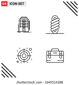 Pixle Perfect Set mit 4 Line Icons. Umriss-Icon-Set für Webite-Designs und mobile Anwendungen-Schnittstelle.