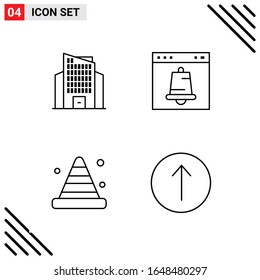 Pixle Perfect Set of 4 Line Icons. Outline Icon Set for Webite Designing and Mobile Applications Interface.