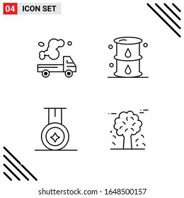 Pixle Perfect Set de 4 Iconos de Línea. Conjunto de iconos de esquema para diseño de sitio web e interfaz de aplicaciones móviles.