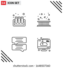 Pixle Perfect Set of 4 Line Icons. Outline Icon Set for Webite Designing and Mobile Applications Interface.