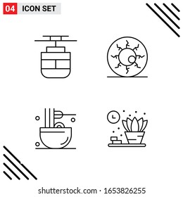 Pixle Perfect Set of 4 Line Icons. Outline Icon Set for Webite Designing and Mobile Applications Interface.
