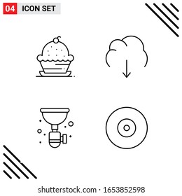 Pixle Perfect Set mit 4 Line Icons. Umriss-Icon-Set für Webite-Designs und mobile Anwendungen-Schnittstelle.