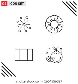Pixle Perfect Set of 4 Line Icons. Outline Icon Set for Webite Designing and Mobile Applications Interface.