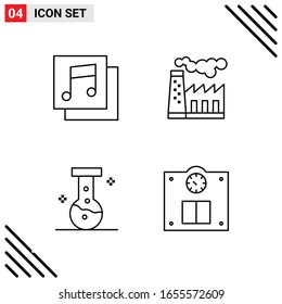 Pixle Perfect Set mit 4 Line Icons. Umriss-Icon-Set für Webite-Designs und mobile Anwendungen-Schnittstelle.