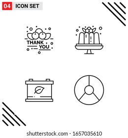 Pixle Perfect Set of 4 Line Icons. Outline Icon Set for Webite Designing and Mobile Applications Interface.
