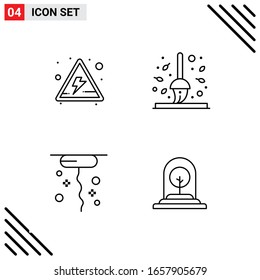 Pixle Perfect Set of 4 Line Icons. Outline Icon Set for Webite Designing and Mobile Applications Interface.