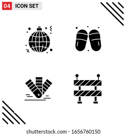 Pixle Perfect Set of 4 Solid Icons. Glyph Icon Set for Webite Designing and Mobile Applications Interface.