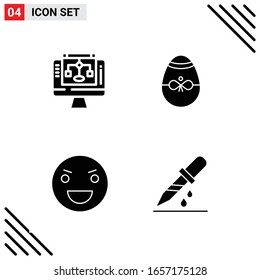 Pixle Perfect Set of 4 Solid Icons. Glyph Icon Set for Webite Designing and Mobile Applications Interface.