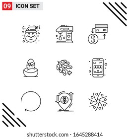 Pixle Perfect Set of 9 Line Icons. Outline Icon Set for Webite Designing and Mobile Applications Interface.