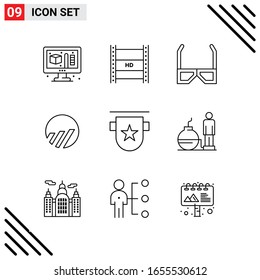 Pixle Perfect Set of 9 Line Icons. Outline Icon Set for Webite Designing and Mobile Applications Interface.