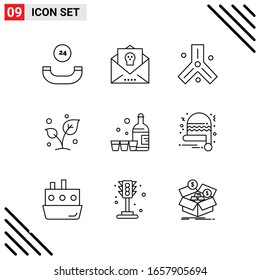 Pixle Perfect Set de 9 Iconos de Línea. Conjunto de iconos de esquema para diseño de sitio web e interfaz de aplicaciones móviles.