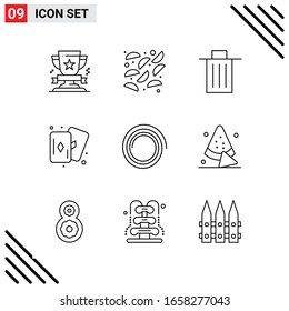 Pixle Perfect Set of 9 Line Icons. Outline Icon Set for Webite Designing and Mobile Applications Interface.