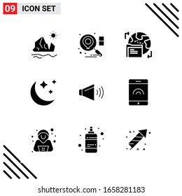 Pixle Perfect Set of 9 Solid Icons. Glyph Icon Set for Webite Designing and Mobile Applications Interface.