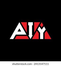 PIY triangle letter logo design with triangle shape. PIY triangle logo design monogram. PIY triangle vector logo template with red color. PIY triangular logo Simple, Elegant, and Luxurious design.