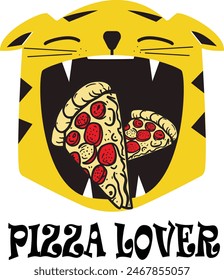 piza lover animal face illustration