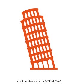 Piza Tower Italy Icon Vector Illustration Design