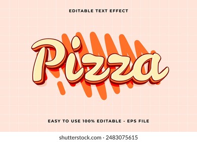 pizza 3d editable vector text effect. trendy style text effect