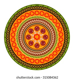 Pizza, abstract circular pattern