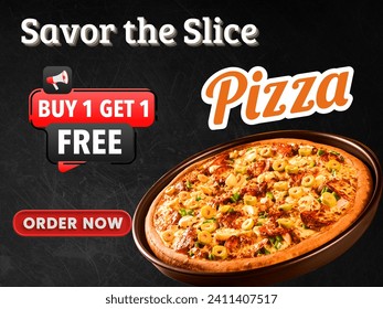 Pizza ad Buy 1 get 1 Free Pizza