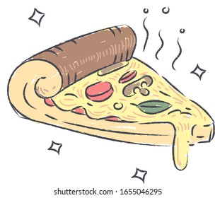 arte pizza. garabato de pizza