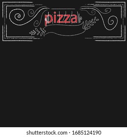 Pizza artwork banner in dark background 