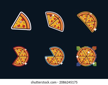 Pizza badge emotes collection. can be used for twitch youtube. set illustration