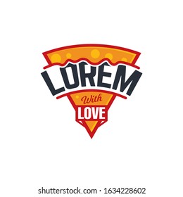 Pizza Badge Logo Design Vector Template