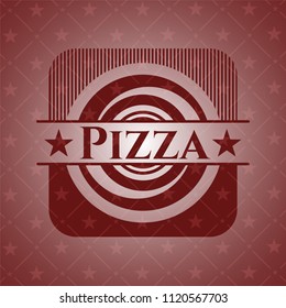 Pizza badge with red background