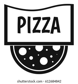 Pizza badge or signboard icon. Simple illustration of pizza badge or signboard vector icon for web