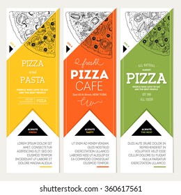 Pizza banner design template. Banner collection. Vector illustration