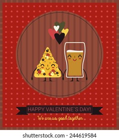 pizza and beer in love