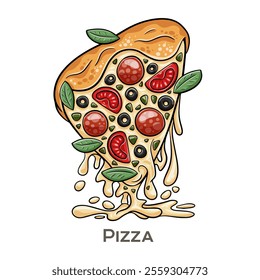 Pizza is a beloved Italian dish featuring a round flatbread topped with tomato sauce, cheese, and various ingredients, traditionally baked in a wood-fired oven