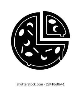 pizza black color food icon