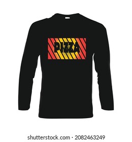 Pizza black t shirt design
