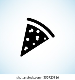 Pizza -  black vector icon