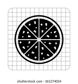Pizza  - black vector icon