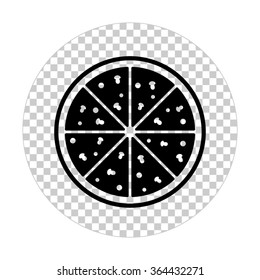 Pizza -  black vector icon