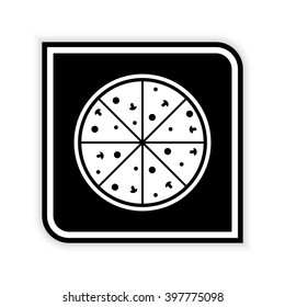 Pizza  - black vector icon