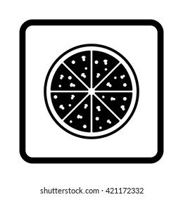 Pizza  - black vector icon